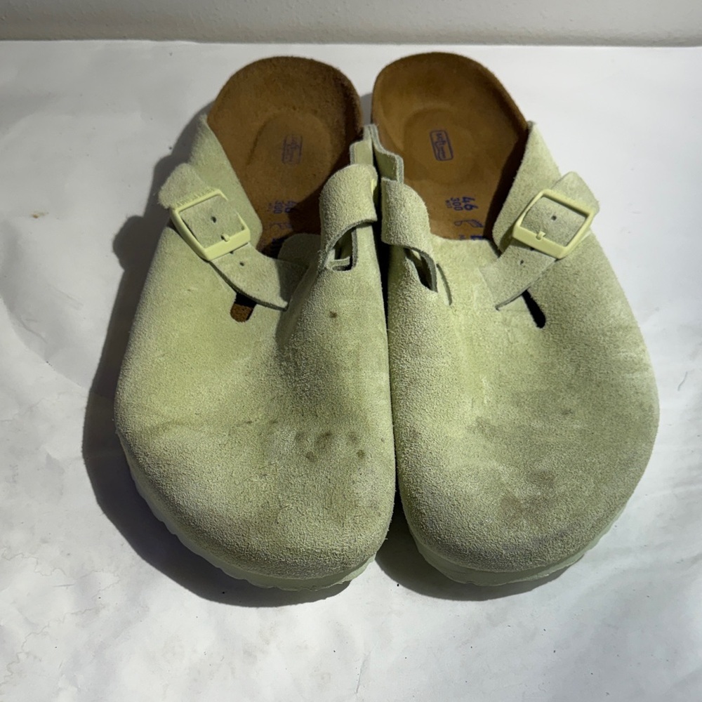 Used Lime green Birkenstock Slip-On Clogs with Buckle men’s 13